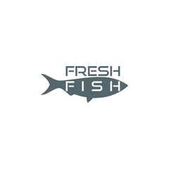 Fresh fish logo. Abstract fish icon isolated on white background