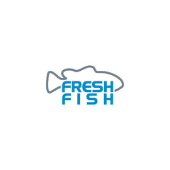 Fresh fish logo. Abstract fish icon isolated on white background