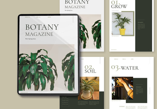 Organic Digital Botany Magazine Layout