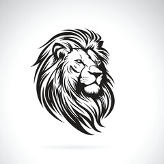 Vector of lion head design on white background. Easy editable layered vector illustration. Wild Animals.