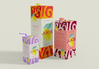 Various Sized Juices Mockup