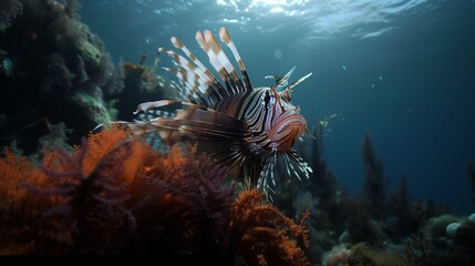 Naklejka na ściany i meble AI Captivating Marine Wildlife: Stunning Shots of Creatures in their Oceanic Habitat