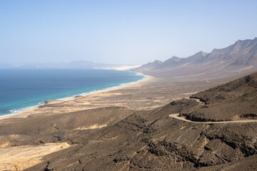 High mountains Gran Valle de Cofete and Atlantic ocean © yassmin