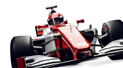 Naklejka premium formula one driver with formula one cars isolated white background generative ai