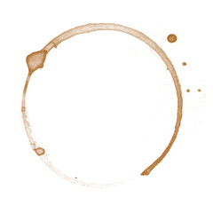 Coffee stains isolated on a transparent background. Royalty high-quality free stock PNG image of Coffee and Tea Stains Left by Cup Bottoms. Round coffee stain isolated, cafe stain fleck drink beverage