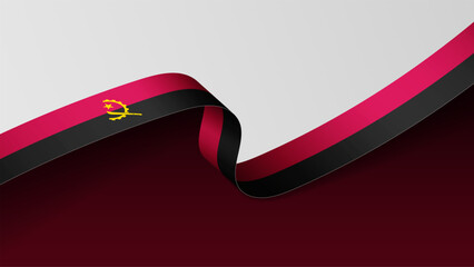 Angola ribbon flag background.