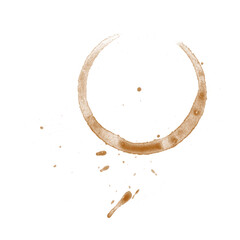 Coffee stains isolated on a transparent background. Royalty high-quality free stock PNG image of Coffee and Tea Stains Left by Cup Bottoms. Round coffee stain isolated, cafe stain fleck drink beverage
