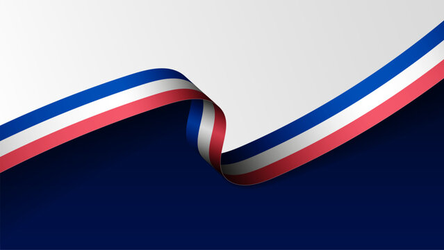 France ribbon flag background.