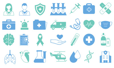 Iconos de medicina y área de la salud 