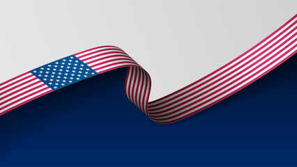 Usa ribbon flag background.