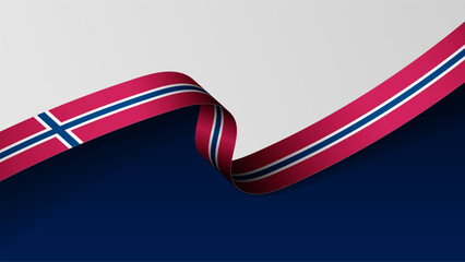 Norway ribbon flag background.