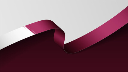 Qatar ribbon flag background.