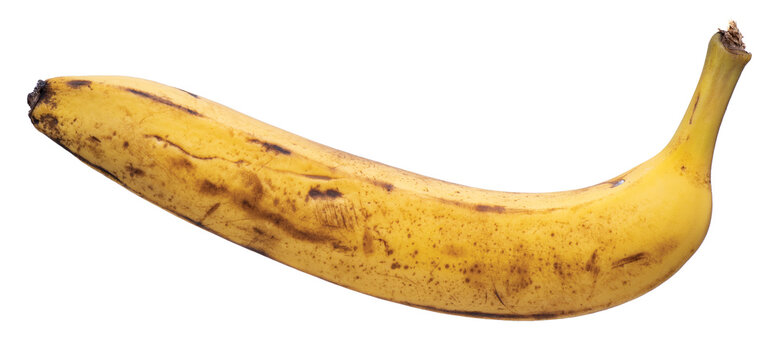 A very Ripe Banana Isolated on White Background