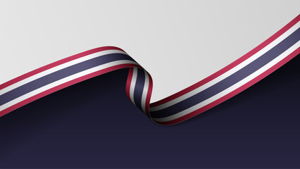 Thailand ribbon flag background.