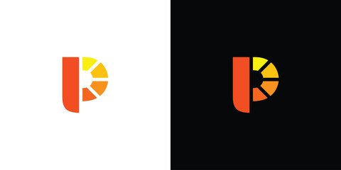 Unique and modern P spark logo design 6 - obrazy, fototapety, plakaty