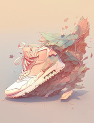 Street style colorful sneakers. Generative AI