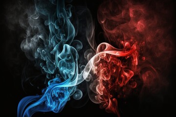 Obraz premium abstract background of red and blue smoke, generative ai 