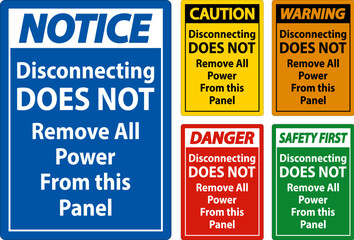 Warning Disconnecting Does Not Remove All Power From this Panel