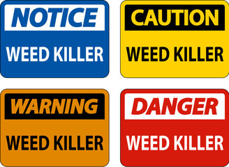 Danger Sign Weed Killer On White Background