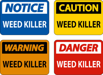 Fototapeta premium Danger Sign Weed Killer On White Background