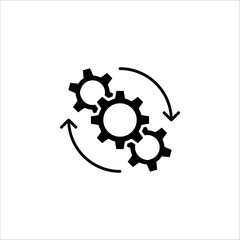 Process icon symbol in black for your web site design, app, UI. Simple operations icon. Vector illustration on white background