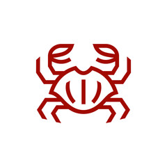 crab line logo vector design, simple modern animal logo pictogram design of seafood brand