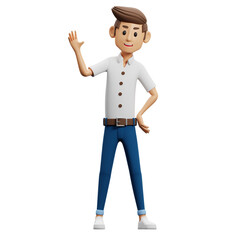 3d man in a shirt and jeans