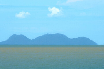 Tenggol Island or Pulau Tenggol scenery at Pantai Teluk Lipat, Dungun, Terengganu, Malaysia