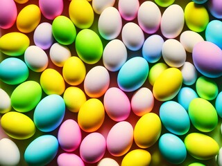 happy easter holiday, colorful eggs background