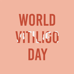 World Vitiligo Day banner . Concept to support people living with vitiligo. Vector flat illustration.