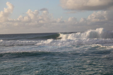 waves crashing on the beach