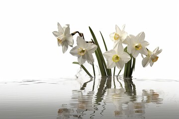 White daffodil on a light background