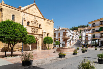  Panoramic view of San Sebastian Square with the old church 