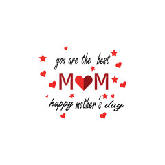 Mother's day background with text illustrations in red