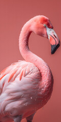 flamingo, isolated, neutral background, generative ai
