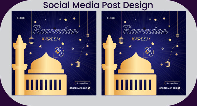 Ramadan Kareem Fashion Social Media Instagram Post Template.