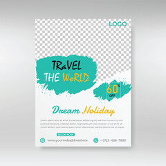 Naklejka na ściany i meble Travel flyer poster design , Holiday ,Vacation, flyer brochure templates. Vector