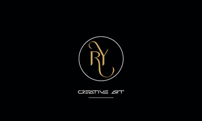 YR, RY, Y, R abstract letters logo monogram - obrazy, fototapety, plakaty