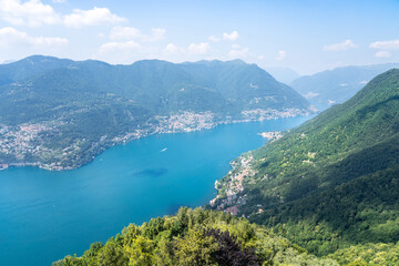 Fototapeta na wymiar Lake Como from Lighthouse Voltiano in Brunate, Italy