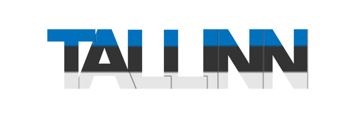 TALLINN. The name of the Estonian capital in the colors of the national flag.