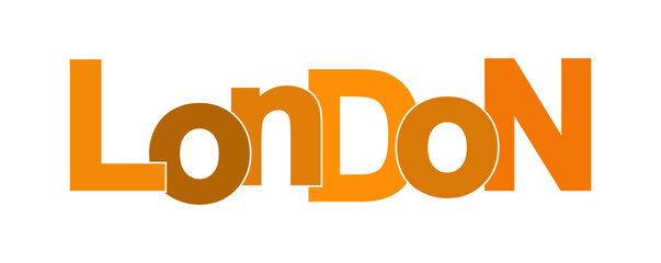 LONDON. Banner with the name of the capital of the United Kingdom of great Britain and Northern Ireland