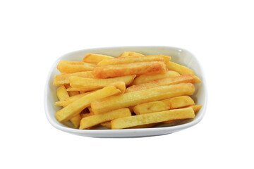 french fries on white background