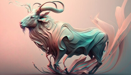 Obraz na płótnie Canvas Goat abstract wallpaper. Contrast background in vivid colors generative ai