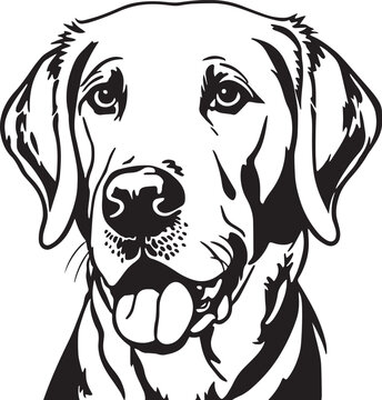 Labrador dog  face isolated on a white background, EPS, Vector, Illustration.	