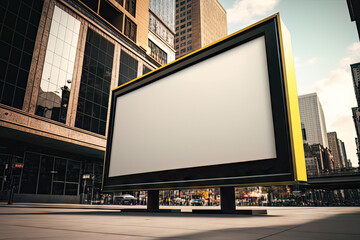 Fototapeta premium AI generated Blank billboard on the street, Local outdoor advertising mockup