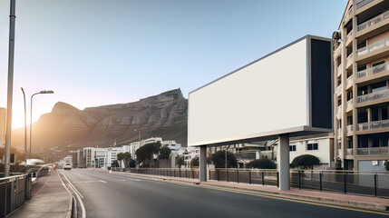 AI generated Blank billboard on the street, Local outdoor advertising mockup