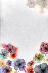 Ash Gray Color Background Silhouettes FlowersVertical Mobile Postcard. Generative AI