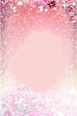 Blush Pink Background Glitter Silhouettes Flowers Vertical Mobile Postcard. Generative AI