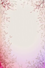 Fototapeta na wymiar Creamy Pink Light Pink Background Silhouettes Leafy Branches Vertical Mobile Postcard. Generative AI