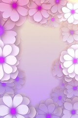 Pale Lilac Background Silhouettes Flowers Vertical Mobile Postcard. Generative AI
